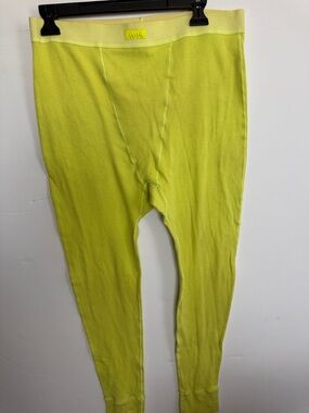 SKIMS Neon Yellow Ribbed Thermal Leggings